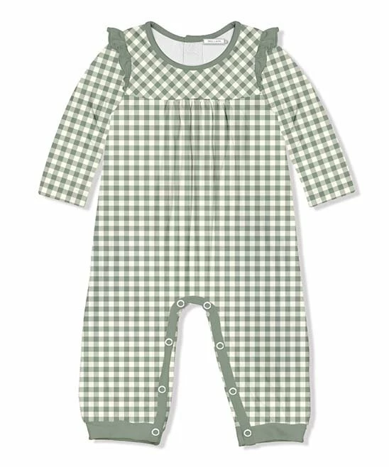 Best Pirce π Little Millie Loden Frost & Bright White Gingham Ruffle-Trim Playsuit - Infant For Baby & Maternity π₯° 1 Best Pirce π Little Millie Loden Frost & Bright White Gingham Ruffle-Trim Playsuit - Infant For Baby & Maternity π₯°