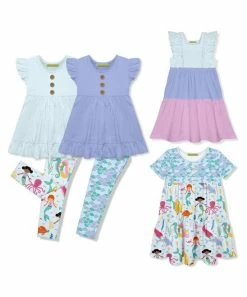 Brand new ❤️ Millie Loves Lily Ice Blue & Periwinkle Coral Reef Mermaid Leggings Set - Infant, Toddler & 👧 Girls For Kids 🎁