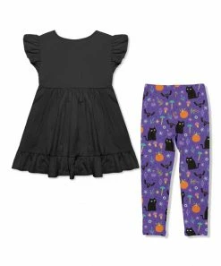 New β€οΈ Millie Loves Lily Black Babydoll Top & Purple Cats π Halloween Leggings - π§ Girls For Kids β 5 New β€οΈ Millie Loves Lily Black Babydoll Top & Purple Cats π Halloween Leggings - π§ Girls For Kids β -Little Millie-shop zu107721736 alt 2 tm1659032222