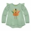 Best deal ❤️ Simply Millie By Millie Loves Lily Sage Turkey Ruffle Long-Sleeve Hi-Low Top - 👧 Girls For Kids ⌛