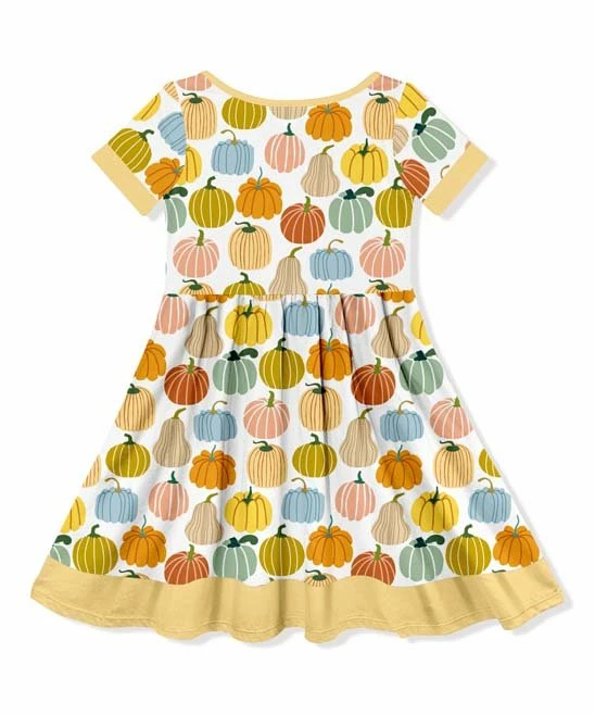 Outlet π Millie Loves Lily White Pumpkin Varieties Button-Up A-Line π Dress - π§ Girls For Kids π 3 Outlet π Millie Loves Lily White Pumpkin Varieties Button-Up A-Line π Dress - π§ Girls For Kids π - Image 3