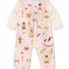 Outlet ✨ Little Millie Light Pink Ornamental 🎄 Christmas Ruffle-Trim Playsuit - Infant For Kids ❤️
