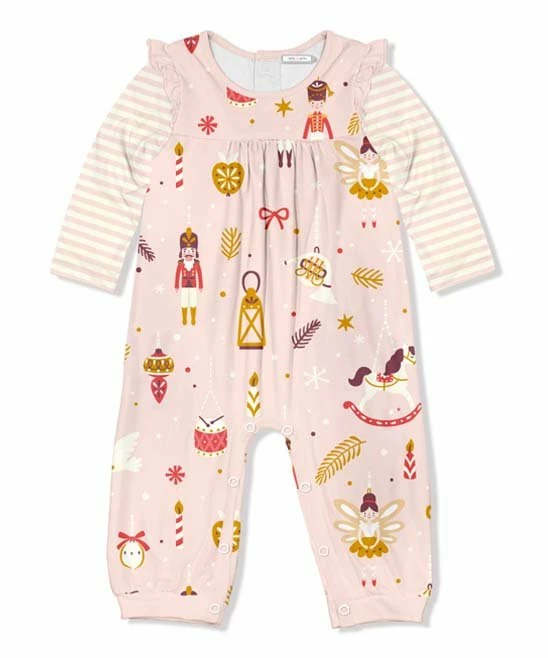 Outlet β¨ Little Millie Light Pink Ornamental π Christmas Ruffle-Trim Playsuit - Infant For Kids β€οΈ 1 Outlet β¨ Little Millie Light Pink Ornamental π Christmas Ruffle-Trim Playsuit - Infant For Kids β€οΈ