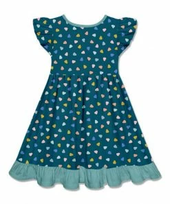 Deals ⭐ Millie Loves Lily Teal Triangle Ditsy Patch-Pocket Angel-Sleeve 👗 Dress - 👧 Girls For Kids ✨ -Little Millie-shop zu107731447 alt 2 tm1659034067