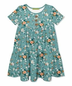 Deals 😉 Millie Loves Lily Nile Blue Floral Garden Tiered Button-Front A-Line 👗 Dress - Infant, Toddler & 👧 Girls For Baby & Maternity 🔥