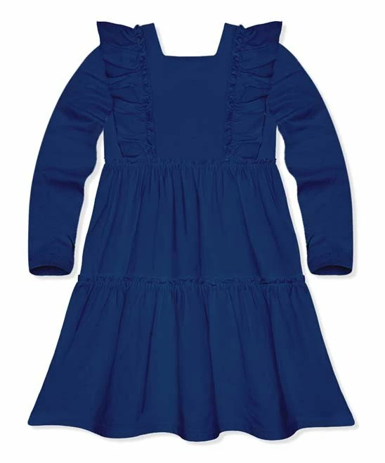 Best Sale β Simply Millie By Millie Loves Lily Navy Ruffle Tiered Long-Sleeve A-Line π Dress - Infant & Toddler For Kids π 2 Best Sale β Simply Millie By Millie Loves Lily Navy Ruffle Tiered Long-Sleeve A-Line π Dress - Infant & Toddler For Kids π - Image 2