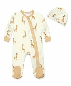 Best deal 😀 Little Millie Cream Giraffe Footie & Beanie - Infant For Baby & Maternity 🎉