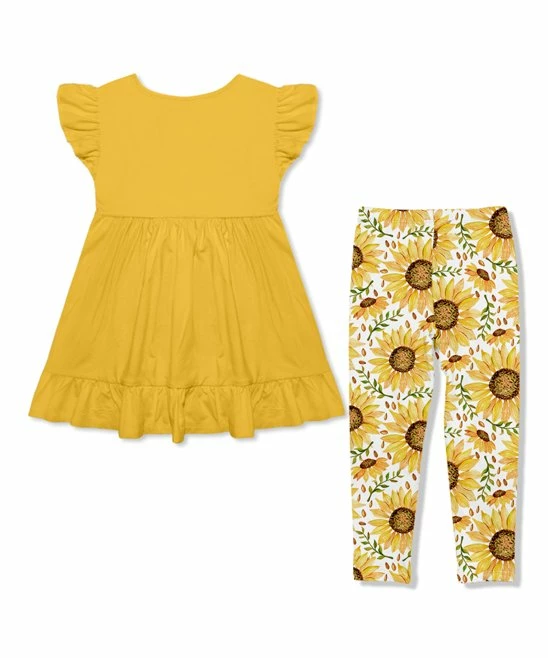 Wholesale π₯° Millie Loves Lily Yellow Angel-Sleeve Babydoll Top & Yellow Sunflower Leggings - Toddler & π§ Girls For Kids β€οΈ 3 Wholesale π₯° Millie Loves Lily Yellow Angel-Sleeve Babydoll Top & Yellow Sunflower Leggings - Toddler & π§ Girls For Kids β€οΈ - Image 3