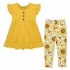 Wholesale 🥰 Millie Loves Lily Yellow Angel-Sleeve Babydoll Top & Yellow Sunflower Leggings - Toddler & 👧 Girls For Kids ❤️