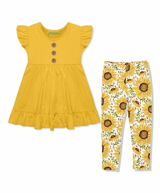 Wholesale π₯° Millie Loves Lily Yellow Angel-Sleeve Babydoll Top & Yellow Sunflower Leggings - Toddler & π§ Girls For Kids β€οΈ 1 Wholesale π₯° Millie Loves Lily Yellow Angel-Sleeve Babydoll Top & Yellow Sunflower Leggings - Toddler & π§ Girls For Kids β€οΈ
