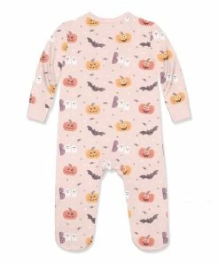Cheap ⌛ Little Millie Pink Multicolor 'Boo' 🧛 Halloween Ruffle-Trim Footie - Infant For Baby & Maternity 🔔 -Little Millie-shop zu107797894 alt 2 tm1661366588