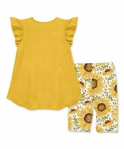 Hot Sale π Millie+ By Millie Loves Lily Yellow Angel-Sleeve Top & Sunflower Bike Shorts - π§ Girls For Kids β 5 Hot Sale π Millie+ By Millie Loves Lily Yellow Angel-Sleeve Top & Sunflower Bike Shorts - π§ Girls For Kids β -Little Millie-shop zu107798152 alt 2 tm1661864954