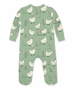 Brand new 🔥 Little Millie Sage Happy Hens Ruffle-Trim Footie - Infant For Baby & Maternity ✨ -Little Millie-shop zu107806481 alt 2 tm1661873006