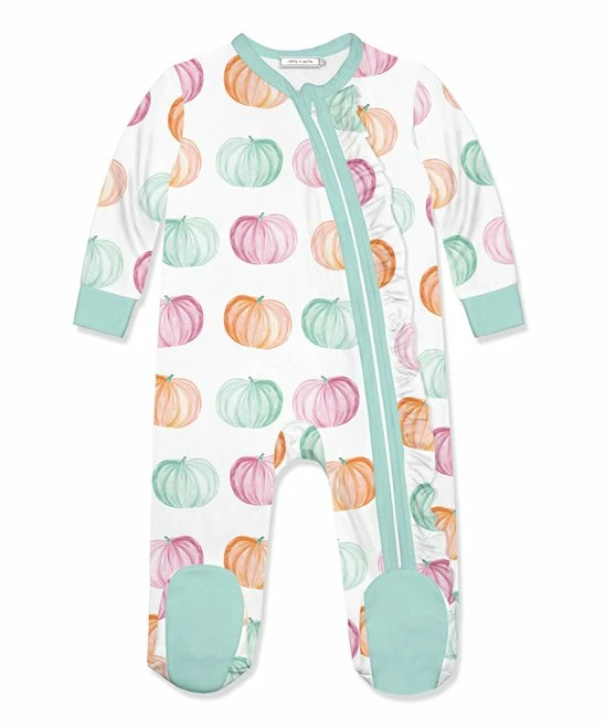 Best Pirce β¨ Little Millie White Multicolor Pastel Pumpkins Ruffle-Trim Footie - Infant For Baby & Maternity π 1 Best Pirce β¨ Little Millie White Multicolor Pastel Pumpkins Ruffle-Trim Footie - Infant For Baby & Maternity π