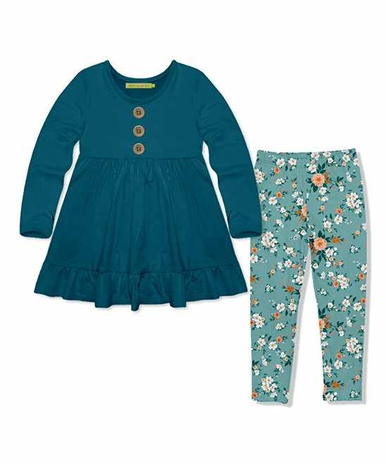 Best Pirce π Millie Loves Lily Midnight Babydoll Top & Blue Petite Butterfly Floral Leggings - π§ Girls For Kids π 1 Best Pirce π Millie Loves Lily Midnight Babydoll Top & Blue Petite Butterfly Floral Leggings - π§ Girls For Kids π