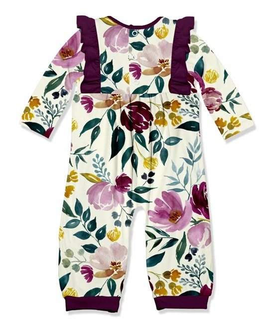 Outlet π Little Millie Cream Fall Petals Ruffle-Trim Long-Sleeve Playsuit - Infant For Baby & Maternity π 3 Outlet π Little Millie Cream Fall Petals Ruffle-Trim Long-Sleeve Playsuit - Infant For Baby & Maternity π - Image 3