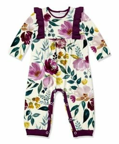 Outlet 🌟 Little Millie Cream Fall Petals Ruffle-Trim Long-Sleeve Playsuit - Infant For Baby & Maternity 👏