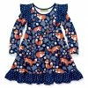Discount 🔥 Millie Loves Lily Navy Fox Trot Long-Sleeve A-Line 👗 Dress - Toddler & 👧 Girls For Kids 💯