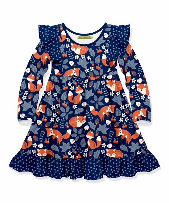 Discount π₯ Millie Loves Lily Navy Fox Trot Long-Sleeve A-Line π Dress - Toddler & π§ Girls For Kids π― 1 Discount π₯ Millie Loves Lily Navy Fox Trot Long-Sleeve A-Line π Dress - Toddler & π§ Girls For Kids π―