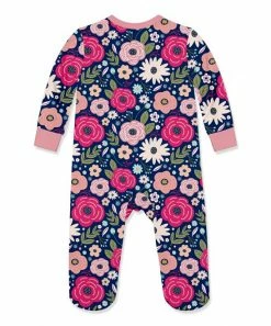 Hot Sale 😀 Little Millie Navy Christie Roses Ruffle-Trim Footie - Infant For Baby & Maternity 🤩 -Little Millie-shop zu107806749 alt 2 tm1661873006