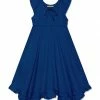 Cheap 💯 Millie+ By Millie Loves Lily Navy Ruffle-Accent Angel-Sleeve 👗 Dress - 👧 Girls For Kids 🎉