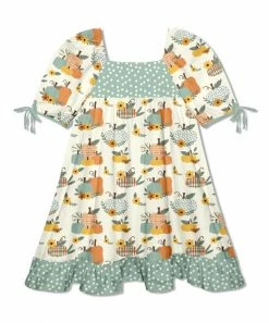 New π Millie Loves Lily Cream & Orange Pumpkin Patchwork Puff-Sleeve Babydoll π Dress - π§ Girls For Kids π 7 New π Millie Loves Lily Cream & Orange Pumpkin Patchwork Puff-Sleeve Babydoll π Dress - π§ Girls For Kids π -Little Millie-shop zu107837370 alt 3 tm1659373801