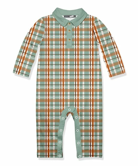 Cheapest π Little Millie Nile Blue Pumpkin Patch Plaid Collared Long-Sleeve Playsuit - Infant For Baby & Maternity π 1 Cheapest π Little Millie Nile Blue Pumpkin Patch Plaid Collared Long-Sleeve Playsuit - Infant For Baby & Maternity π