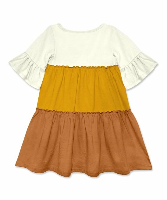 Cheapest β Simply Millie By Millie Loves Lily Marigold & Rust Trumpet-Sleeve Tiered A-Line π Dress - π§ Girls For Kids β 3 Cheapest β Simply Millie By Millie Loves Lily Marigold & Rust Trumpet-Sleeve Tiered A-Line π Dress - π§ Girls For Kids β - Image 3