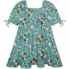 New 👍 Millie Loves Lily Nile Blue & Peach Floral Garden Puff-Sleeve Babydoll 👗 Dress - 👧 Girls For Kids 😉