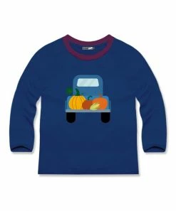 New 👏 Millie & Maxx Navy Pumpkin Truck Long-Sleeve Raglan Tee - Toddler For Kids ⌛