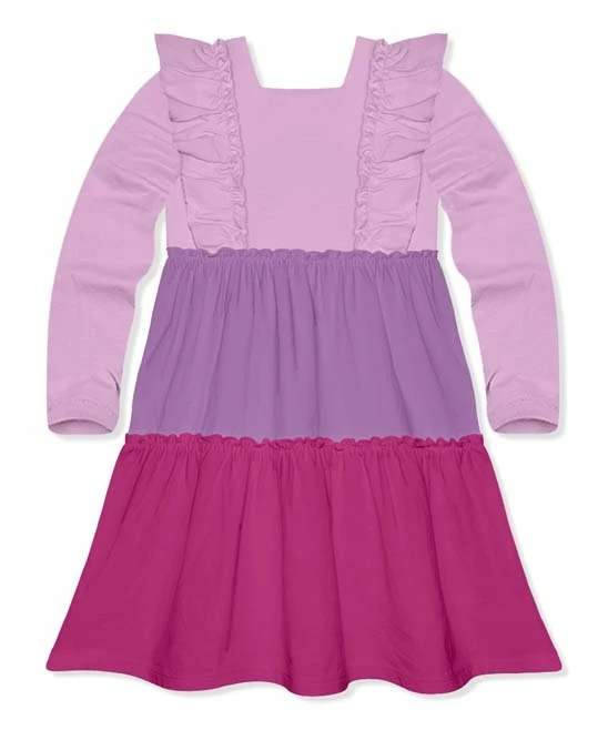 Cheap π Simply Millie By Millie Loves Lily Purple & Rose Violet Ruffle Square Neck Tiered A-Line π Dress - π§ Girls For Kids π 2 Cheap π Simply Millie By Millie Loves Lily Purple & Rose Violet Ruffle Square Neck Tiered A-Line π Dress - π§ Girls For Kids π - Image 2
