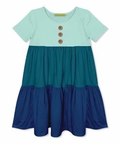 Buy 🛒 Simply Millie By Millie Loves Lily Mint & Midnight Tiered Button-Front A-Line 👗 Dress - Infant, Toddler & 👧 Girls For Baby & Maternity 😍