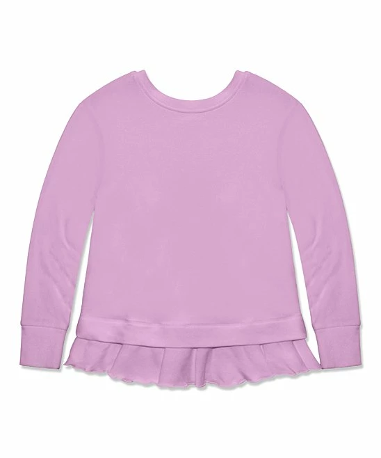 Outlet βοΈ Simply Millie By Millie Loves Lily Lilac French Terry Ruffle-Hem Sweater - π§ Girls For Kids π 3 Outlet βοΈ Simply Millie By Millie Loves Lily Lilac French Terry Ruffle-Hem Sweater - π§ Girls For Kids π - Image 3