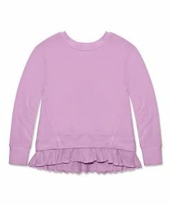 Outlet ✔️ Simply Millie By Millie Loves Lily Lilac French Terry Ruffle-Hem Sweater - 👧 Girls For Kids 🛒