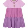 Promo 🌟 Simply Millie By Millie Loves Lily Violet & Purple Tiered Button-Front A-Line 👗 Dress - Infant, Toddler & 👧 Girls For Kids ✨