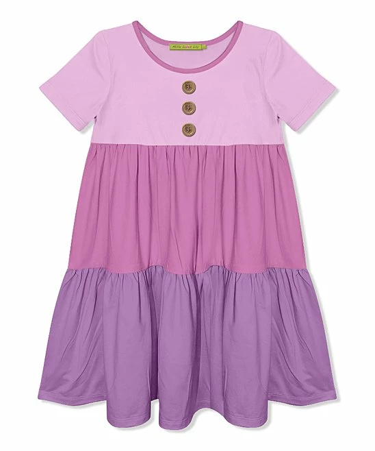 Promo π Simply Millie By Millie Loves Lily Violet & Purple Tiered Button-Front A-Line π Dress - Infant, Toddler & π§ Girls For Kids β¨ 1 Promo π Simply Millie By Millie Loves Lily Violet & Purple Tiered Button-Front A-Line π Dress - Infant, Toddler & π§ Girls For Kids β¨