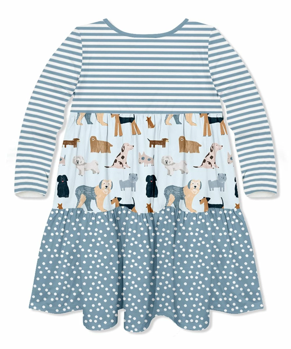 Discount π Millie Loves Lily Dusty Blue πΆ Doggy πΆ Dog Tiered Button-Front A-Line π Dress - Infant, Toddler & π§ Girls For Kids π 3 Discount π Millie Loves Lily Dusty Blue πΆ Doggy πΆ Dog Tiered Button-Front A-Line π Dress - Infant, Toddler & π§ Girls For Kids π - Image 3