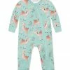 Outlet 😀 Little Millie Mint & Beige Deerly Footie - Infant For Baby & Maternity ❤️