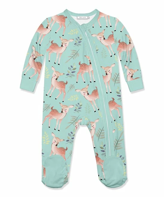 Outlet π Little Millie Mint & Beige Deerly Footie - Infant For Baby & Maternity β€οΈ 1 Outlet π Little Millie Mint & Beige Deerly Footie - Infant For Baby & Maternity β€οΈ