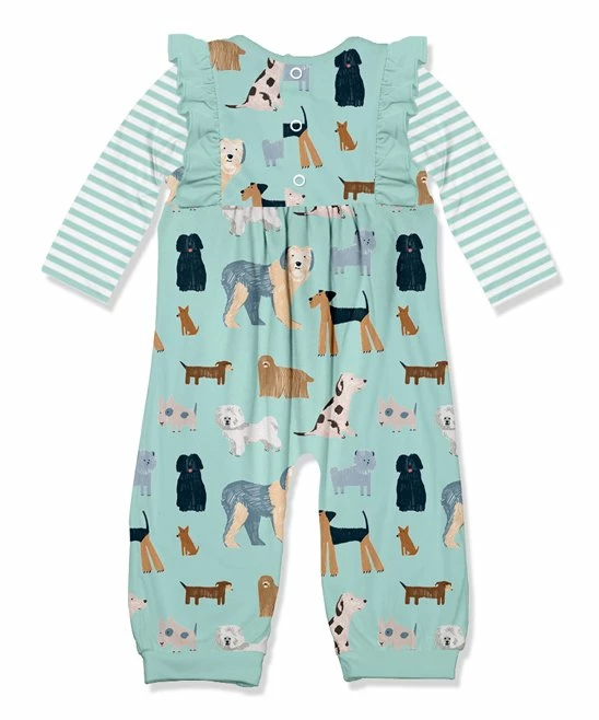 Flash Sale β Little Millie Mint πΆ Doggy πΆ Dog Ruffle-Trim Playsuit - Infant & Toddler For Kids π― 3 Flash Sale β Little Millie Mint πΆ Doggy πΆ Dog Ruffle-Trim Playsuit - Infant & Toddler For Kids π― - Image 3