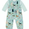 Flash Sale ⌛ Little Millie Mint 🐶 Doggy 🐶 Dog Ruffle-Trim Playsuit - Infant & Toddler For Kids 💯