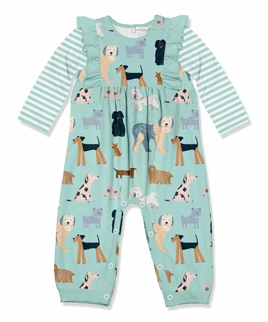 Flash Sale β Little Millie Mint πΆ Doggy πΆ Dog Ruffle-Trim Playsuit - Infant & Toddler For Kids π― 1 Flash Sale β Little Millie Mint πΆ Doggy πΆ Dog Ruffle-Trim Playsuit - Infant & Toddler For Kids π―