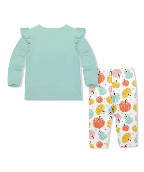 Deals β Little Millie Mint Pumpkins Snap Angel-Sleeve Top & Leggings - Infant For Baby & Maternity π 3 Deals β Little Millie Mint Pumpkins Snap Angel-Sleeve Top & Leggings - Infant For Baby & Maternity π - Image 3
