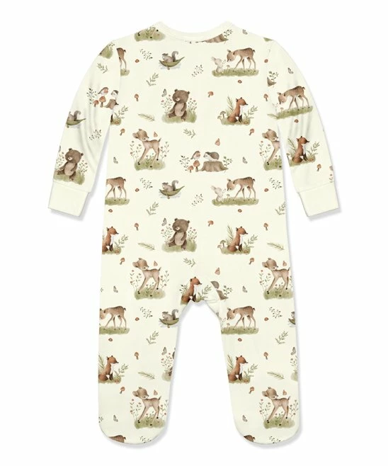 Outlet β Little Millie Cream & Green Baby Woodland Animals Footie - Infant For Baby & Maternity π 3 Outlet β Little Millie Cream & Green Baby Woodland Animals Footie - Infant For Baby & Maternity π - Image 3