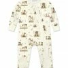 Outlet ⌛ Little Millie Cream & Green Baby Woodland Animals Footie - Infant For Baby & Maternity 😉