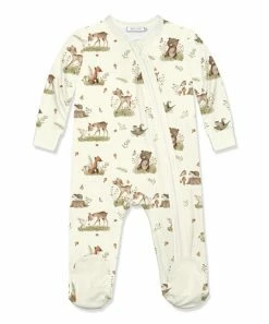 Little Millie-shop 29 Outlet ⌛ Little Millie Cream & Green Baby Woodland Animals Footie - Infant For Baby & Maternity 😉