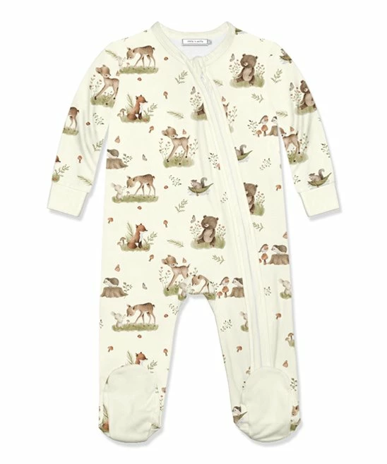 Outlet β Little Millie Cream & Green Baby Woodland Animals Footie - Infant For Baby & Maternity π 1 Outlet β Little Millie Cream & Green Baby Woodland Animals Footie - Infant For Baby & Maternity π