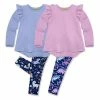 Best deal ⌛ Millie Loves Lily Navy & Lilac Boho Dino Leggings Set - Infant, Toddler & 👧 Girls For Kids 🎁