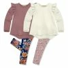 Cheapest 🎁 Millie Loves Lily Navy And Plum Autumn Florals Leggings Set - Infant, Toddler & 👧 Girls For Kids ✨