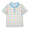 Outlet ⭐ Millie & Maxx Light Blue & Pink Pastel Plaid Polo - Toddler & Boys For Kids 😍